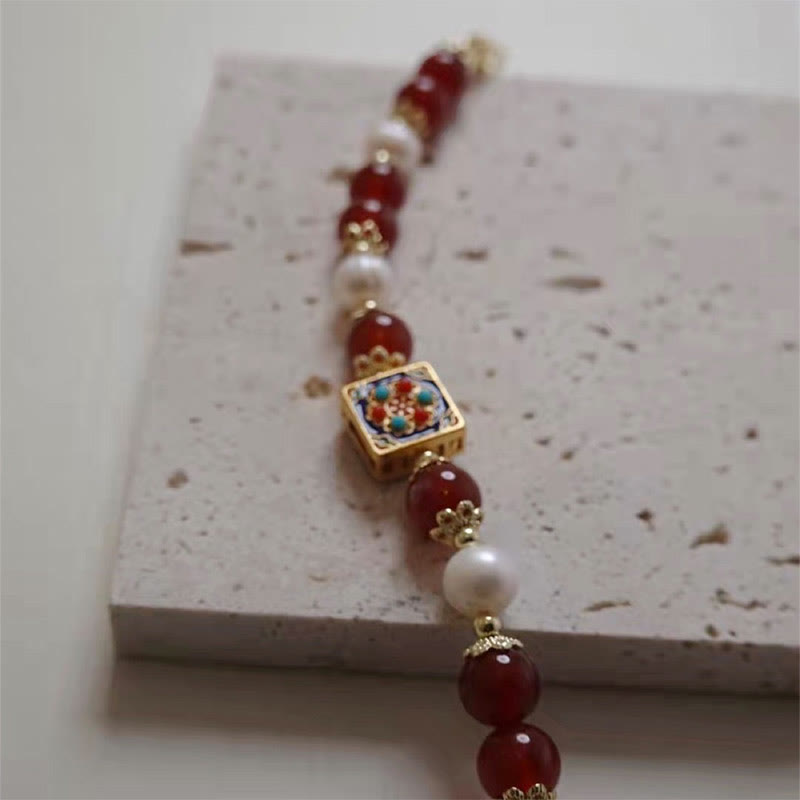 Buddha Stones Red Agate Pearl Confidence Self-acceptance Bracelet - image 13