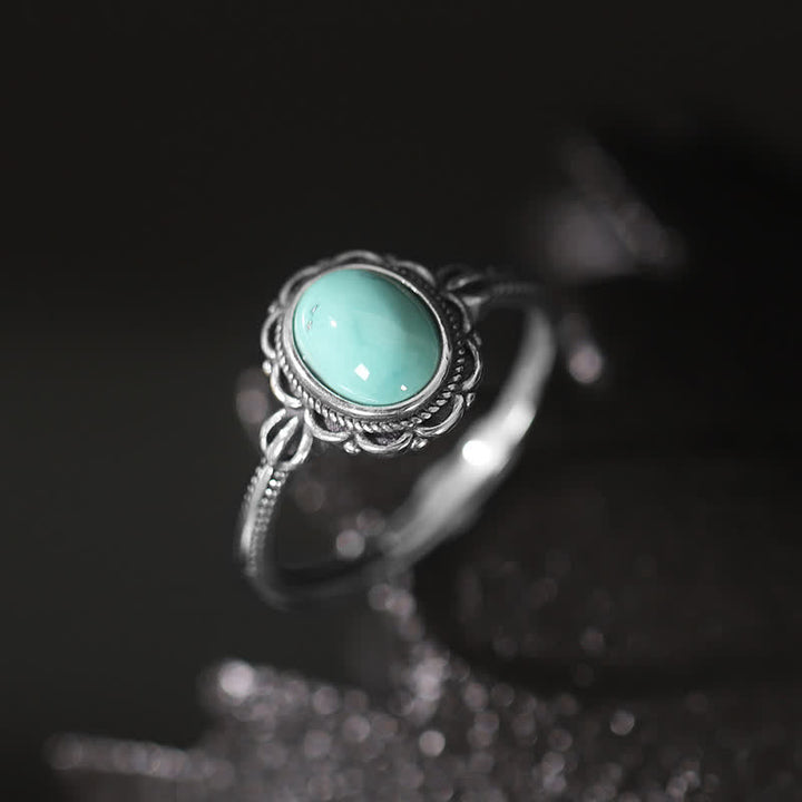 925 Sterling Silver Tibetan Turquoise Red Agate Protection Ring - Turquoise - image 10