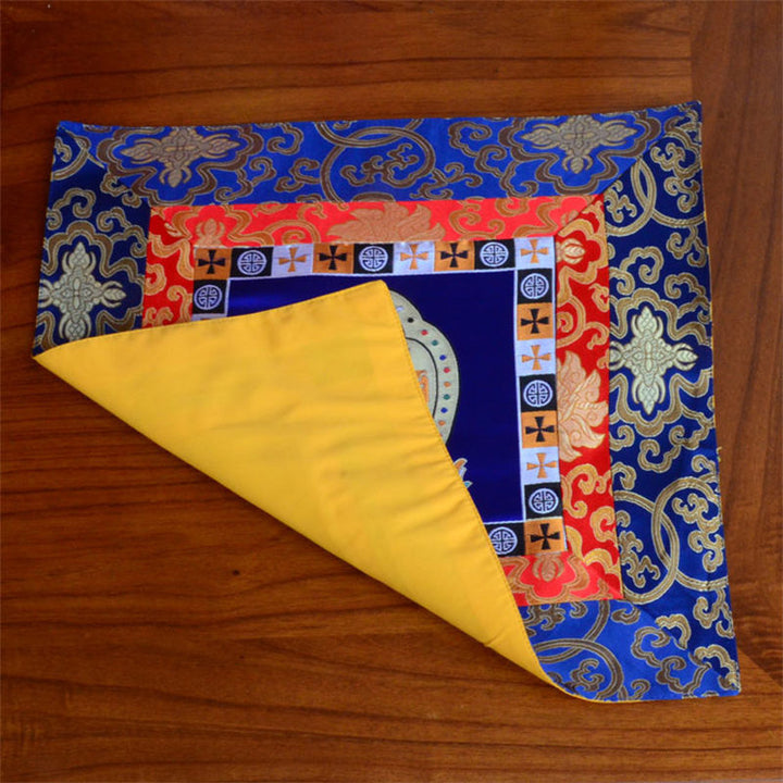 Prayer Altar Mat Meditation Strength Endless Knot Vajra Man-Bcu Kalachakra Auspicious Symbols - image 2