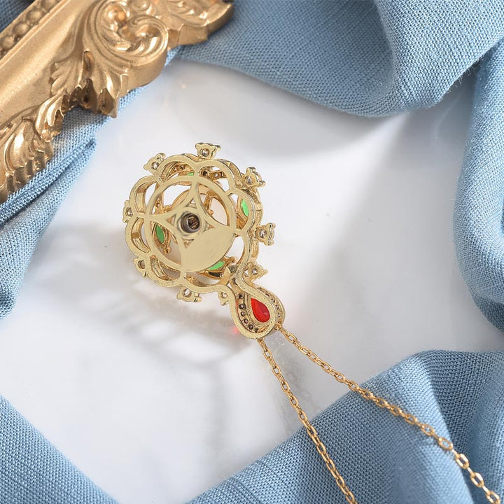 Buddha Stones Cyan Jade Red Crystal Luck Necklace - image 3