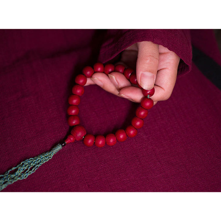 Buddha Stones Abelia Biflora Wood Warding Off Evil Spirits Wrist Mala - image 8