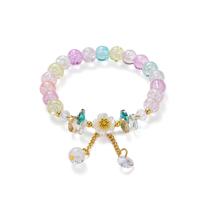 Buddha Stones Simple Design Flower Charm Glass Bead Bracelet - Multicolored - image 21