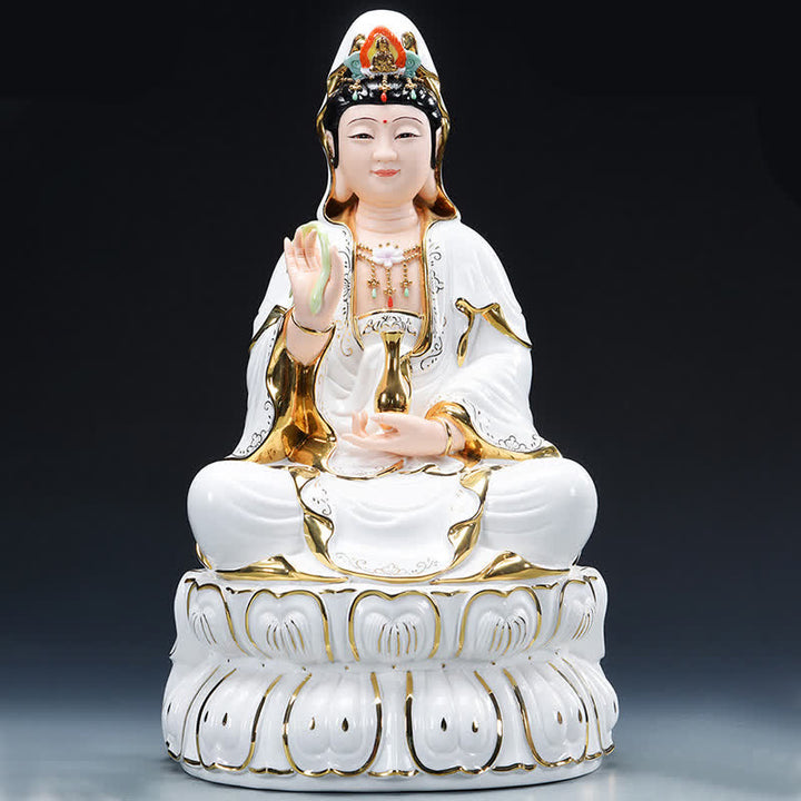 Buddha Stones Chenrezig Bodhisattva Avalokitesvara Success Ceramic Statue Home Decoration - image 5