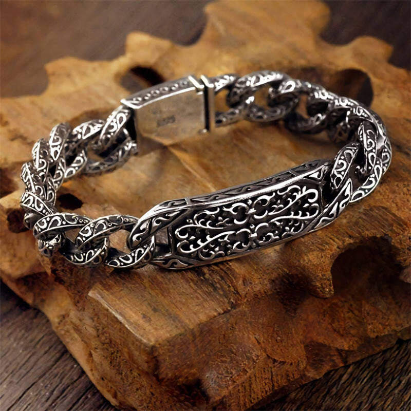 Buddha Stones Vintage Patterns Engraved Healing Bracelet - 22cm - image 0