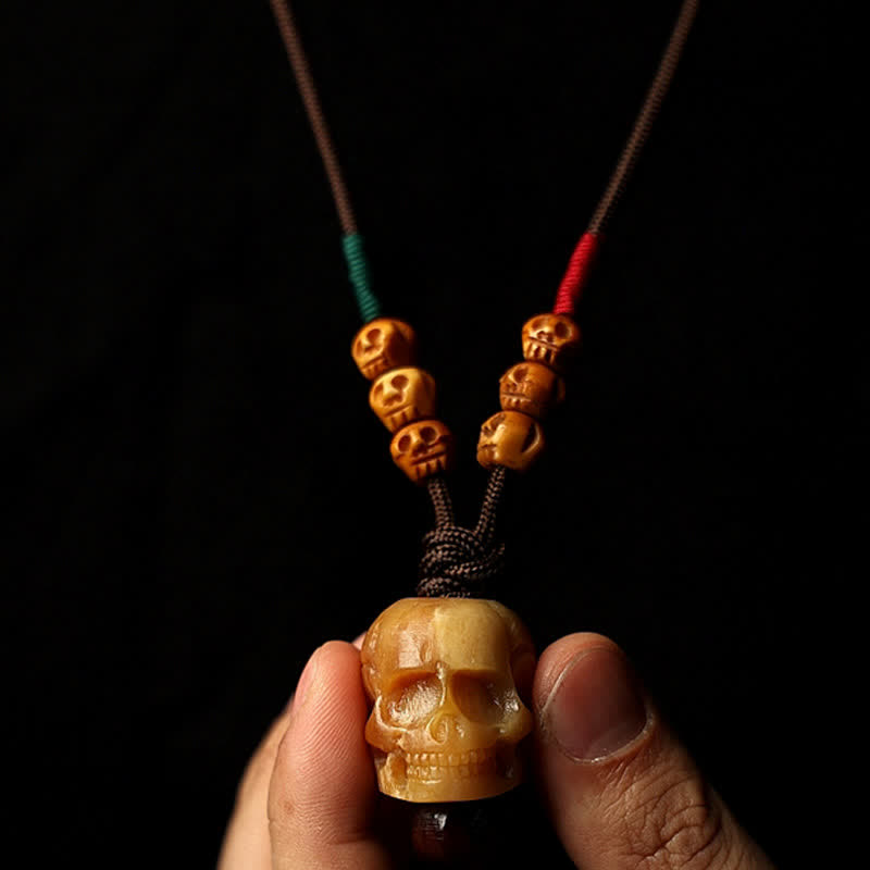 Buddha Stones Tibetan Camel Bone Skull The Lord of the Corpse Forest Protection Necklace Pendant - image 3
