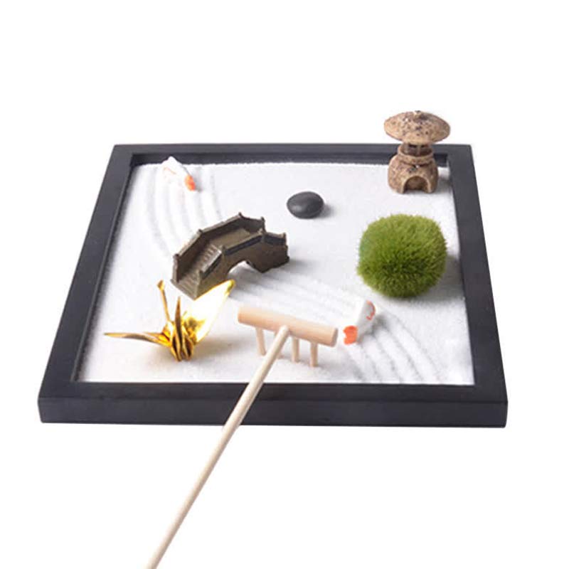 Buddha Stones Koi Fish Small Bridge Grass Landscape Peace Meditation Zen Garden Decoration - image 4