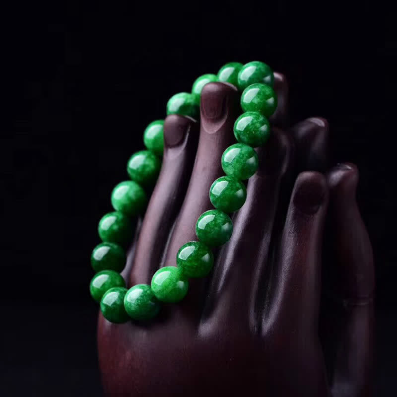 Buddha Stones Cyan Jade Bead Calm Harmony Bracelet - image 1