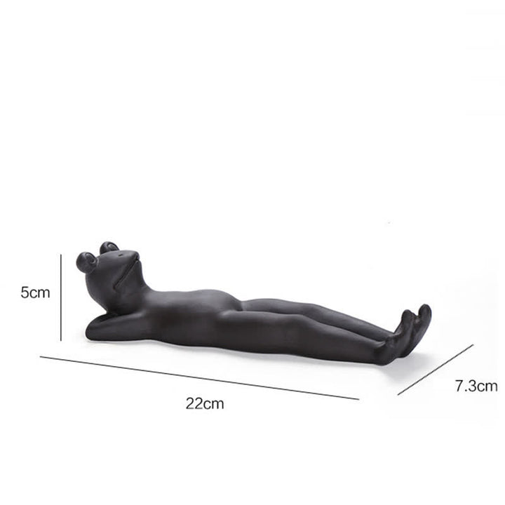 Meditation Frog Ceramic Spiritual Healing Incense Burner - Sleeping Frog - image 11