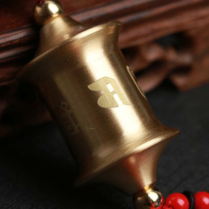 Buddha Stones Tibet Om Mani Padme Hum Prayer Wheel Nine Palace Eight Trigrams Copper Car Hanging Decoration - image 11