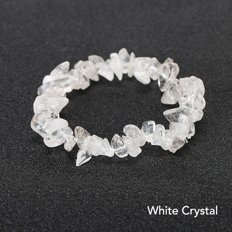 Natural Irregular Shape Crystal Stone Warmth Soothing Bracelet - White Crystal - image 5