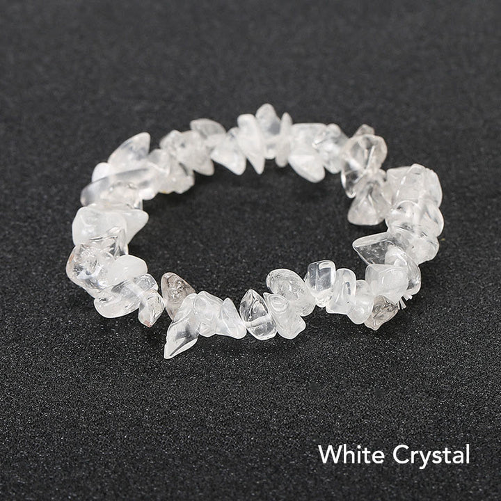 Natural Irregular Shape Crystal Stone Warmth Soothing Bracelet - White Crystal - image 5