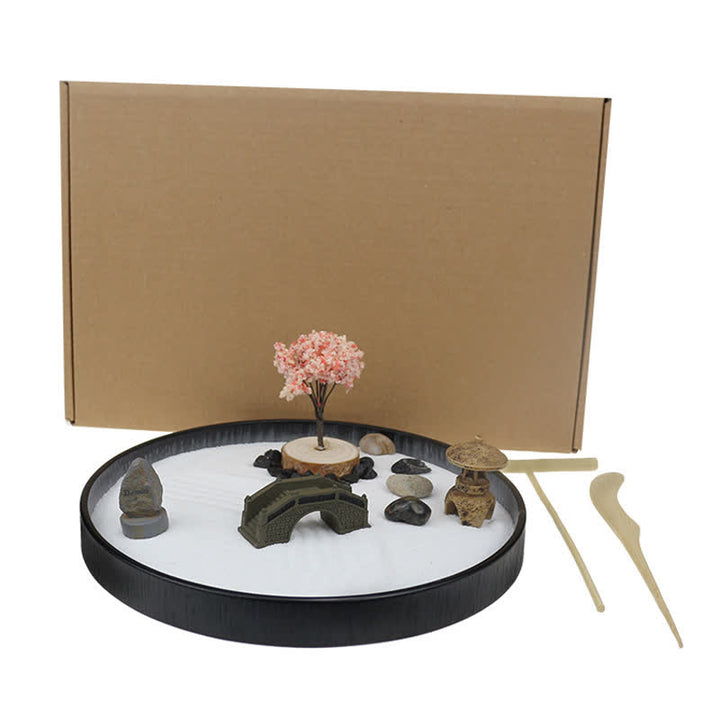 Buddha Stones Tree Small Bridge Landscape Meditation Calm Zen Garden Decoration - image 1
