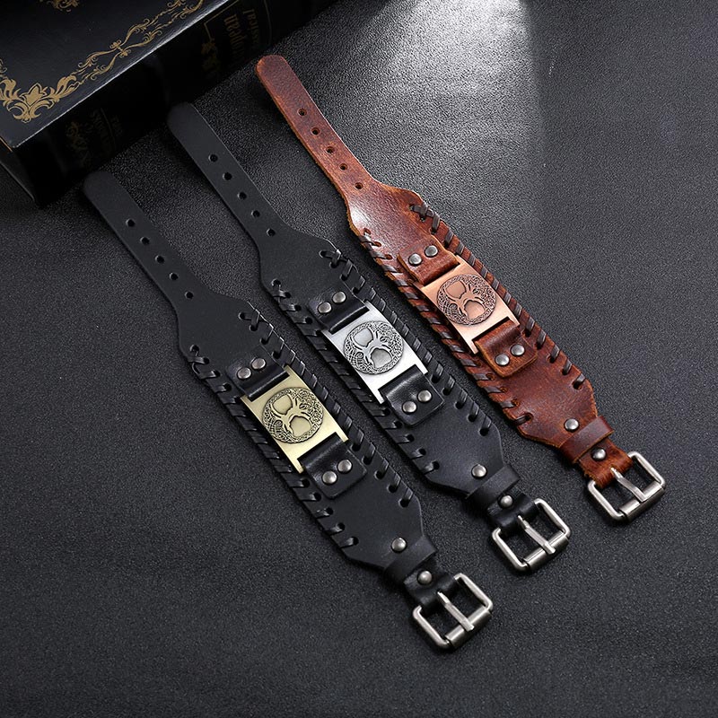 Buddha Stones Lucky Tree Of Life Balance Leather Bracelet - image 8