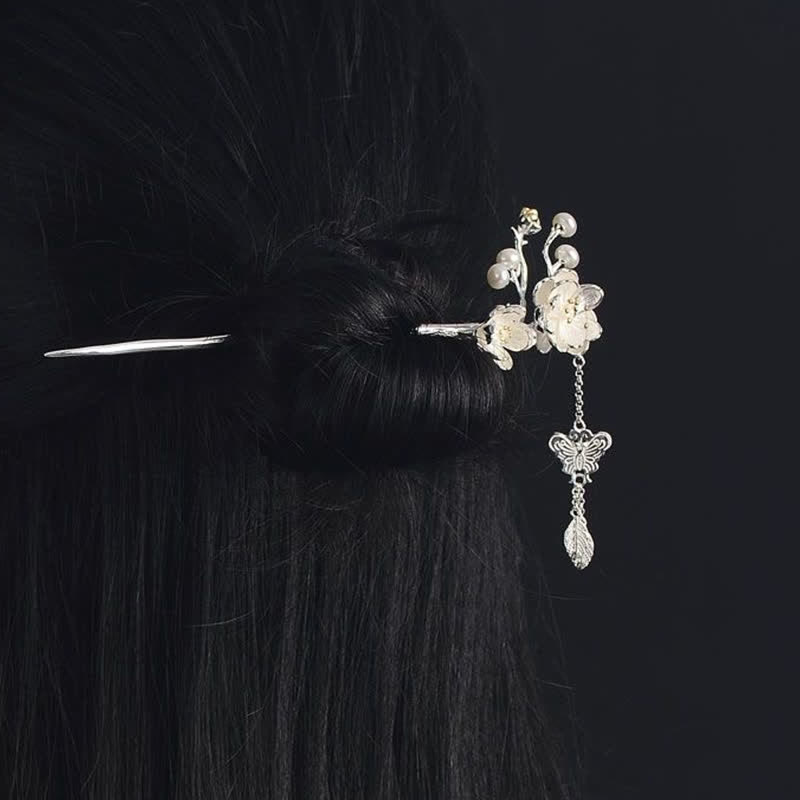 Plum Blossom Butterfly Love Freedom Tassel Hairpin - image 4