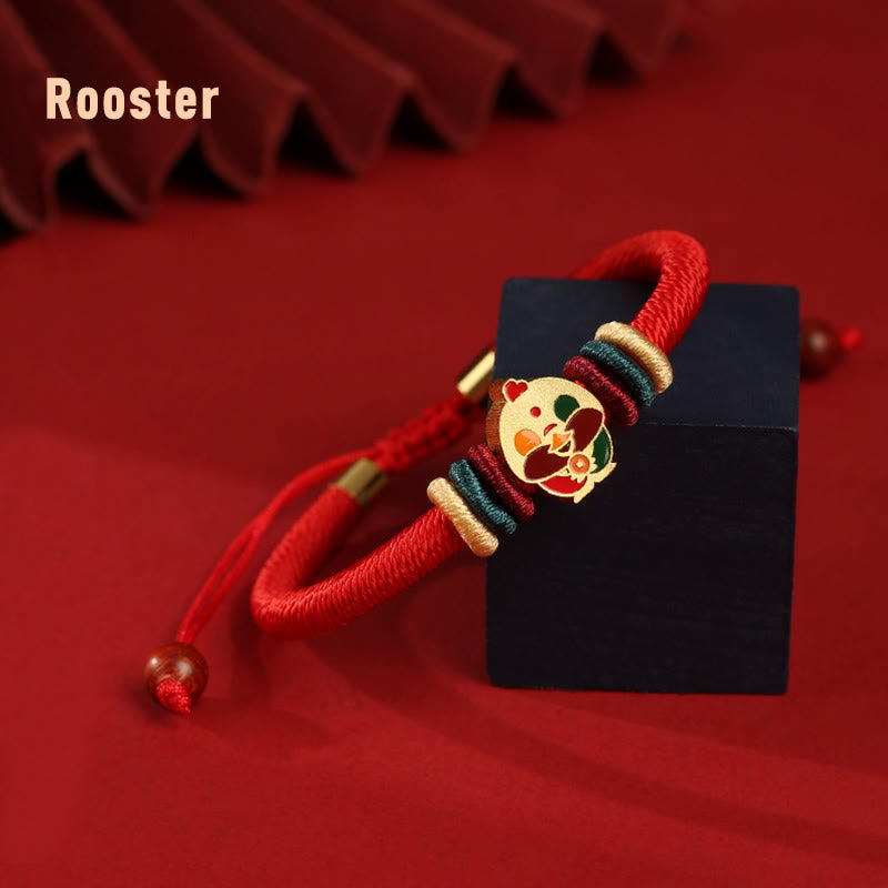 Buddha Stones Handmade 925 Sterling Silver Year of the Dragon Cute Chinese Zodiac Luck Braided Red Bracelet - Rooster(Wrist Circumference 14-19cm) - image 18