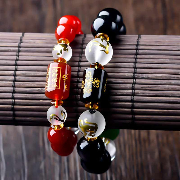 Buddha Stones Chinese Zodiac Feng Shui Obsidian Five-Element Wealth Porsperity Bracelet - image 8