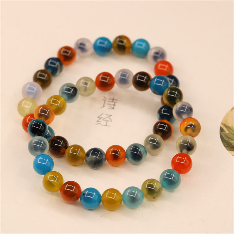 Buddha Stones Colorful Candy Agate Healing Strength Bead Bracelet - image 7