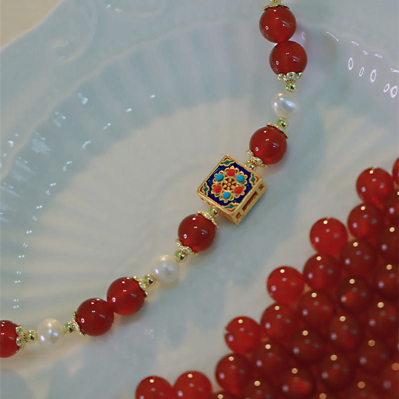 Buddha Stones Red Agate Pearl Confidence Self-acceptance Bracelet - image 3