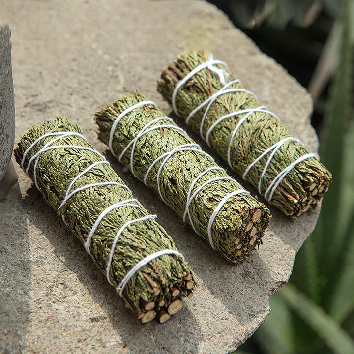 Buddha Stones Cedar Smudge Stick for Home Cleansing Incense Meditation and Rituals Cedar Sticks Incense Wands - 6 Stick (10.5cm/Stick) - image 0