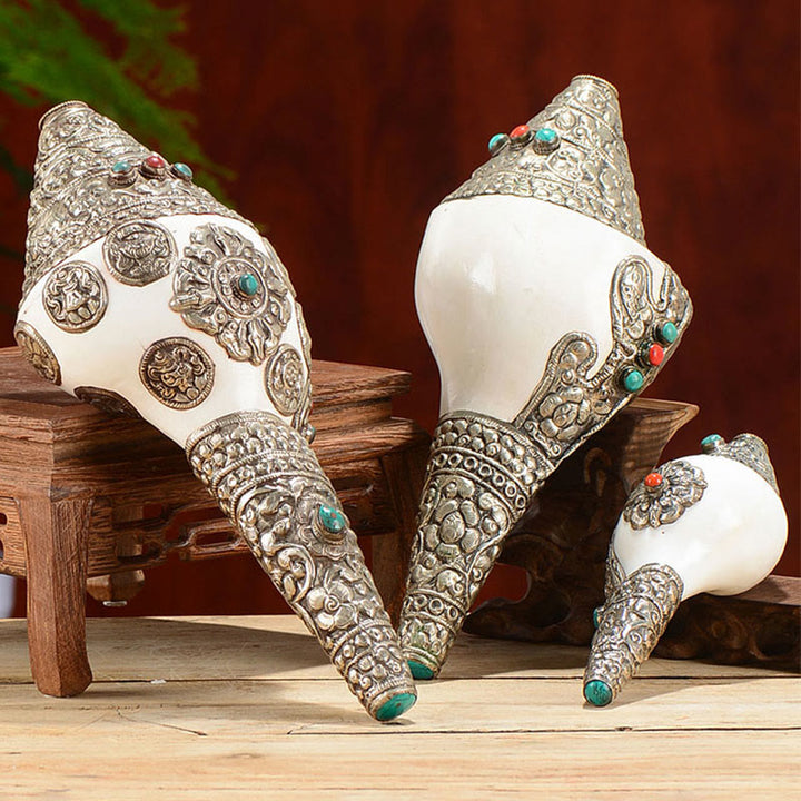 Tibetan Natural Shankha Conch Shell Seashell Wealth Lucky Home Decoration - image 0