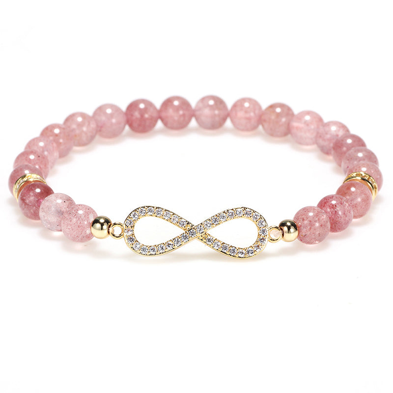 Buddha Stones Natural Strawberry Quartz Positivity Healing Bracelet - image 0