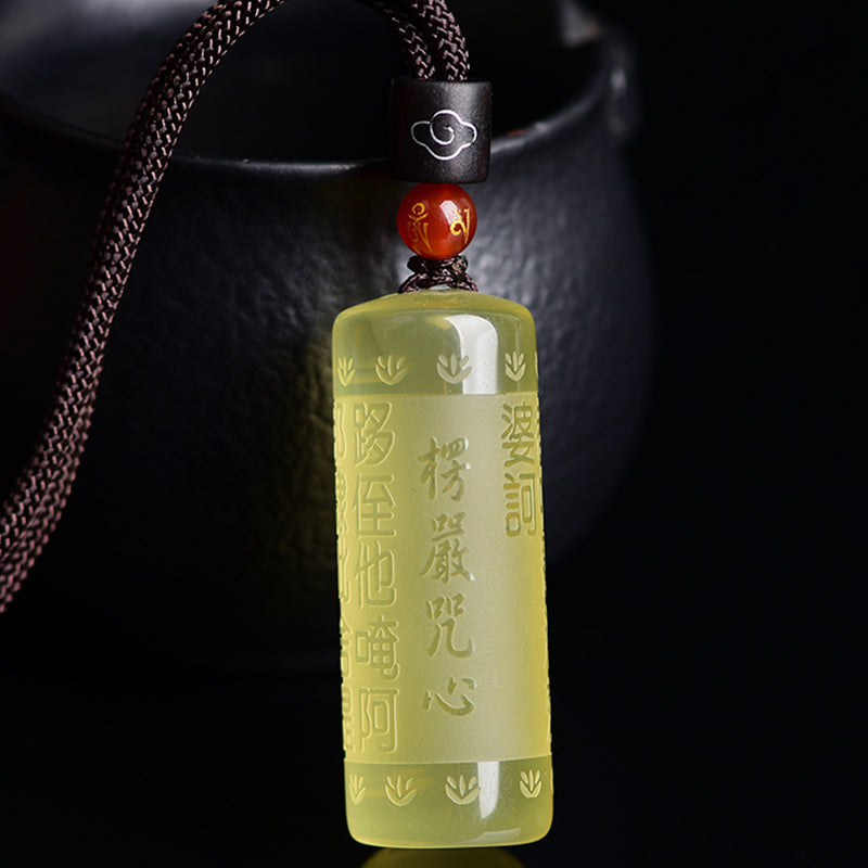 Heart Sutra Citrine Happiness Strength Necklace Pendant - image 5