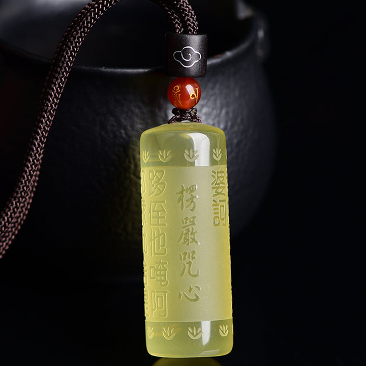 Heart Sutra Citrine Happiness Strength Necklace Pendant - image 5