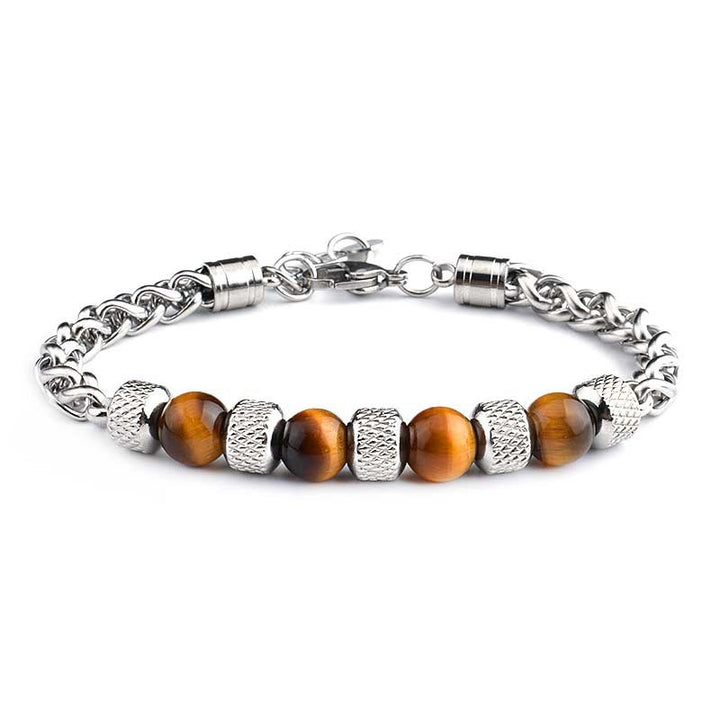 Buddha Stones Black Onyx Tiger Eye Bead Courage Bracelet - Yellow Tiger Eye 8mm - image 2