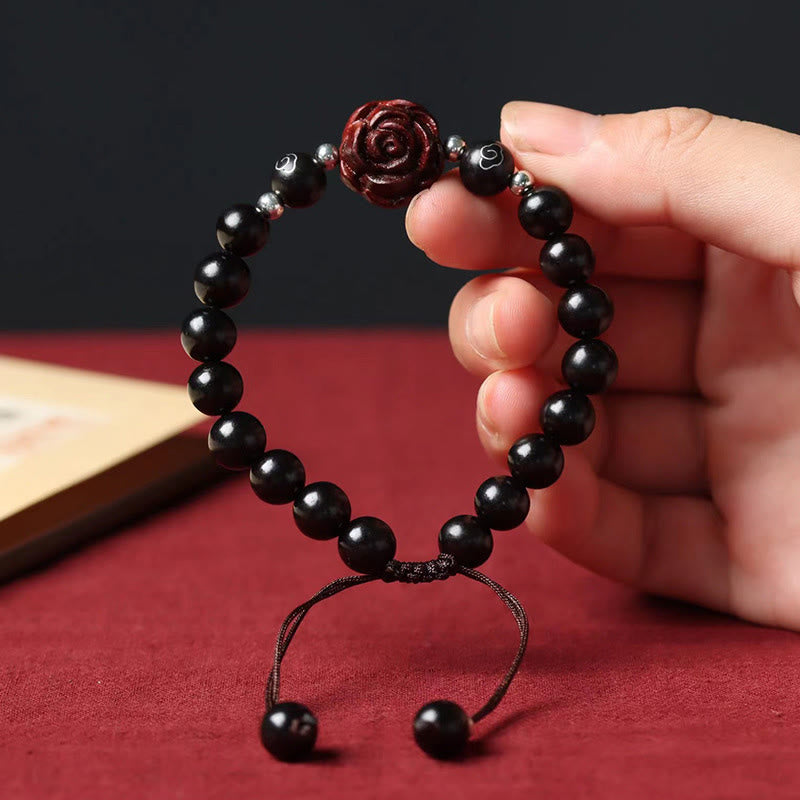 Buddha Stones Small Leaf Red Sandalwood Sooth Bracelet - image 2