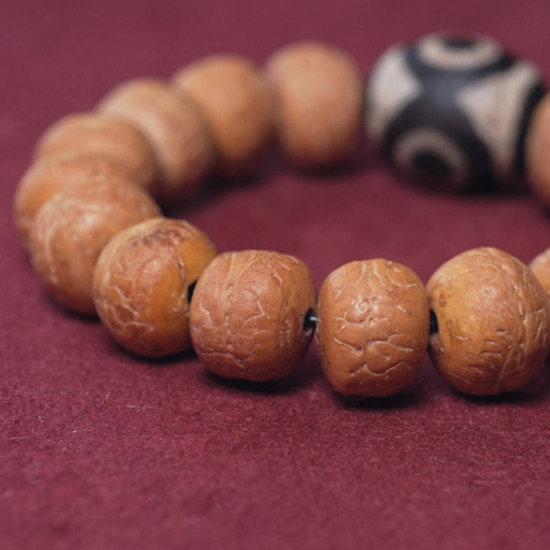 Buddha Stones Tibet Bodhi Seed Dzi Bead Peace Charm Wrist Mala Bracelet - image 2