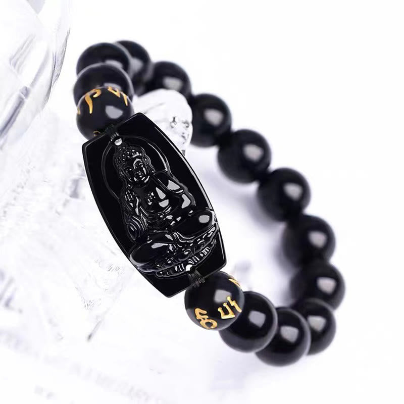 Buddha Stones Chinese Zodiac Obsidian Protection Bracelet - image 9