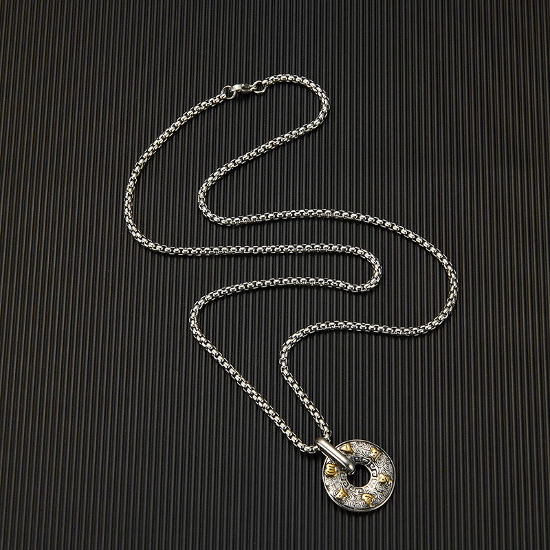 Buddha Stones Tibetan Om Mani Padme Hum Peace Buckle Creativity Necklace Pendant - image 5