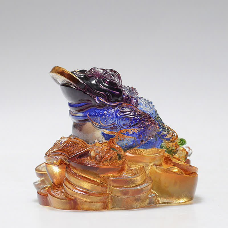 Buddha Stones Feng Shui Frog Handmade Liuli Crystal Art Piece Wealth Home Office Decoration - image 6