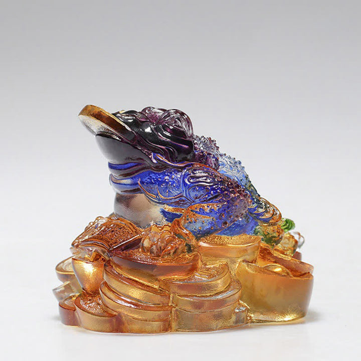 Buddha Stones Feng Shui Frog Handmade Liuli Crystal Art Piece Wealth Home Office Decoration - image 6