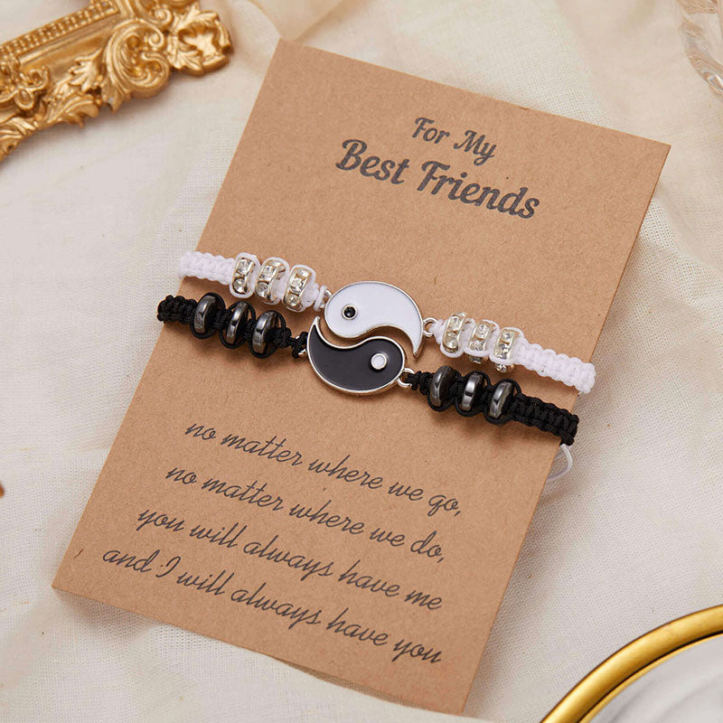 Buddha Stones 2pcs Yin Yang Hematite Couple Bracelet - image 8