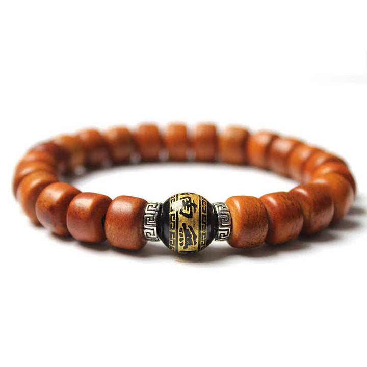 Buddha Stones Tibetan Bone Beads Om Mani Padme Hum Strength Bracelet - 10*8mm - Black Obsidian (Purification ♥ Transformation) - image 11
