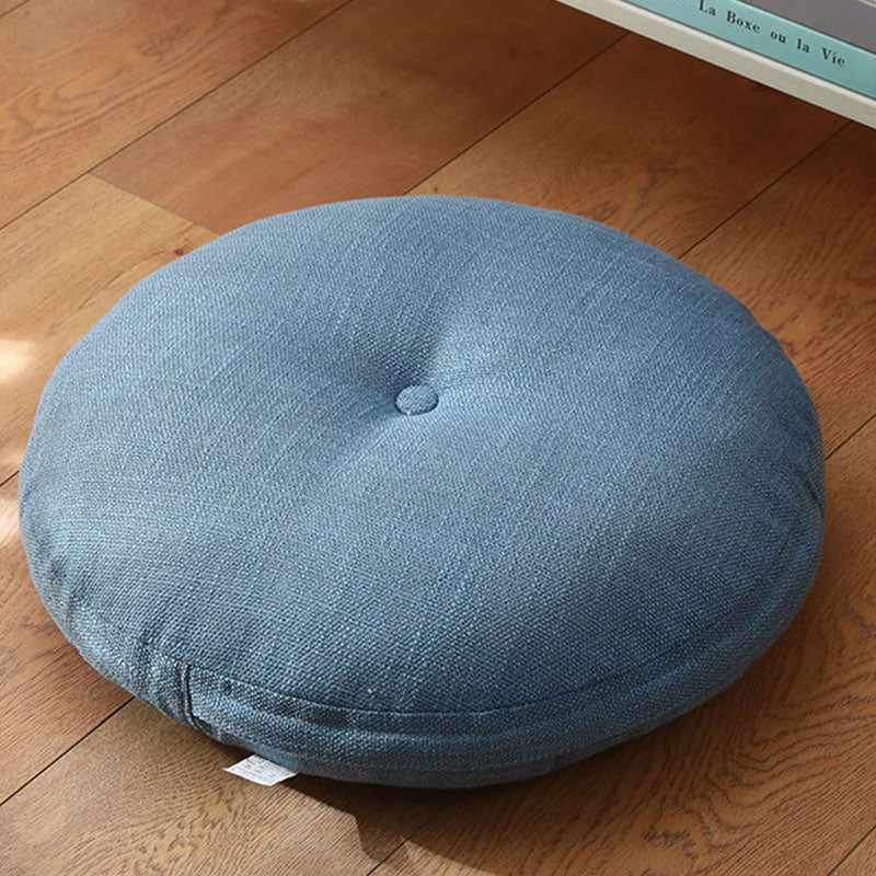 Buddha Stones Lotus Simple Pattern Linen Meditation Seat Cushion Home Living Room Decoration - Detachable - 40cm*10cm - CornflowerBlue - image 11