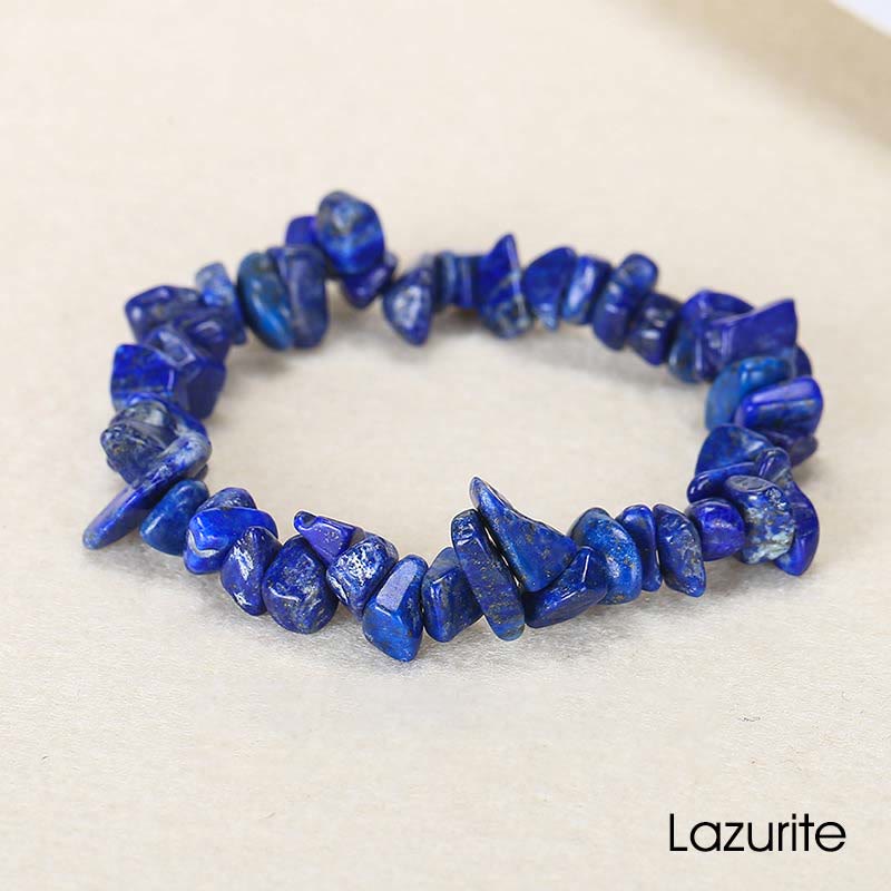 Natural Irregular Shape Crystal Stone Warmth Soothing Bracelet - Lazurite - image 42