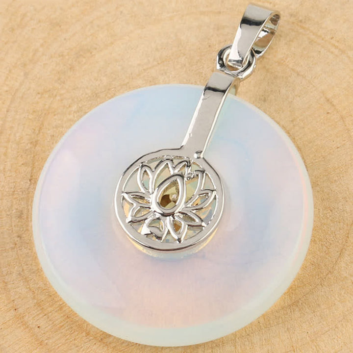 Buddha Stones Various Crystal Amethyst Pink Crystal Lotus Healing Necklace Pendant - image 12