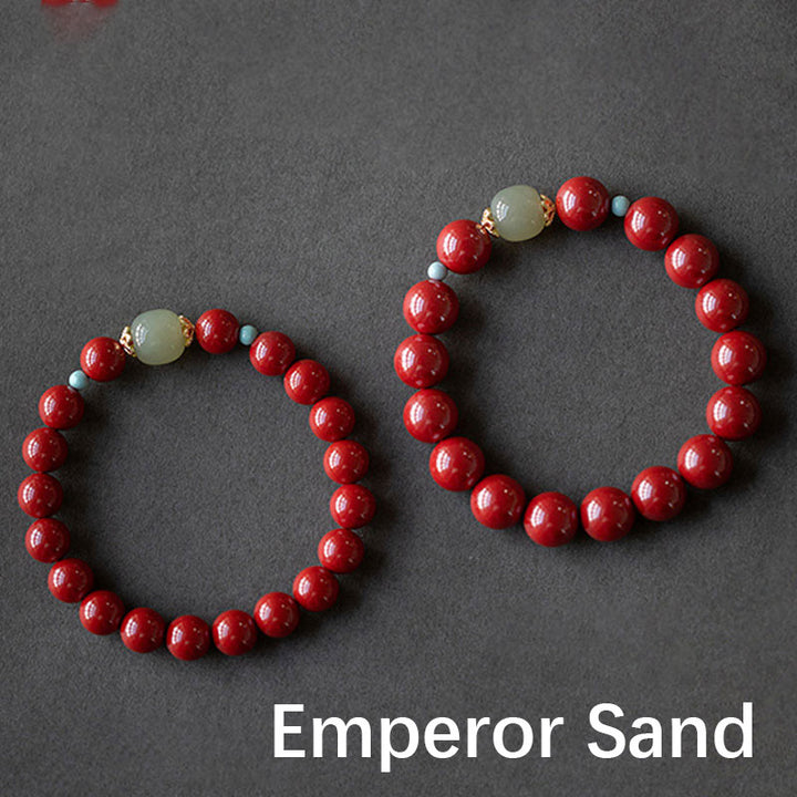 Buddha Stones Cinnabar Green Aventurine Fortune Luck Bracelet - image 10