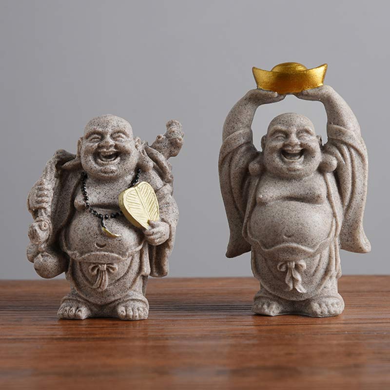 Buddha Stones Laughing Buddha Resin Statue Blessing Home Decoration - image 1