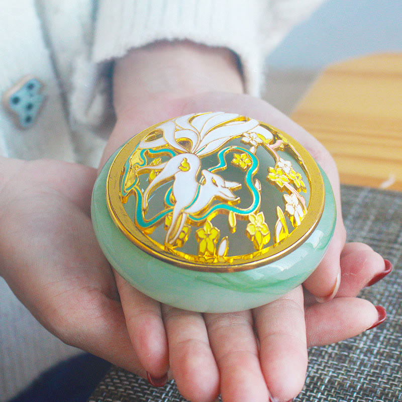 Buddha Stones Nine Tailed Fox Liuli Crystal Healing Meditation Incense Burner - image 13