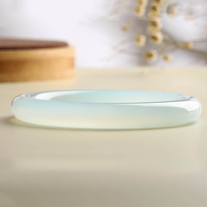 Buddha Stones Natural Aquamarine Blessing Serenity Bangle Bracelet - image 4