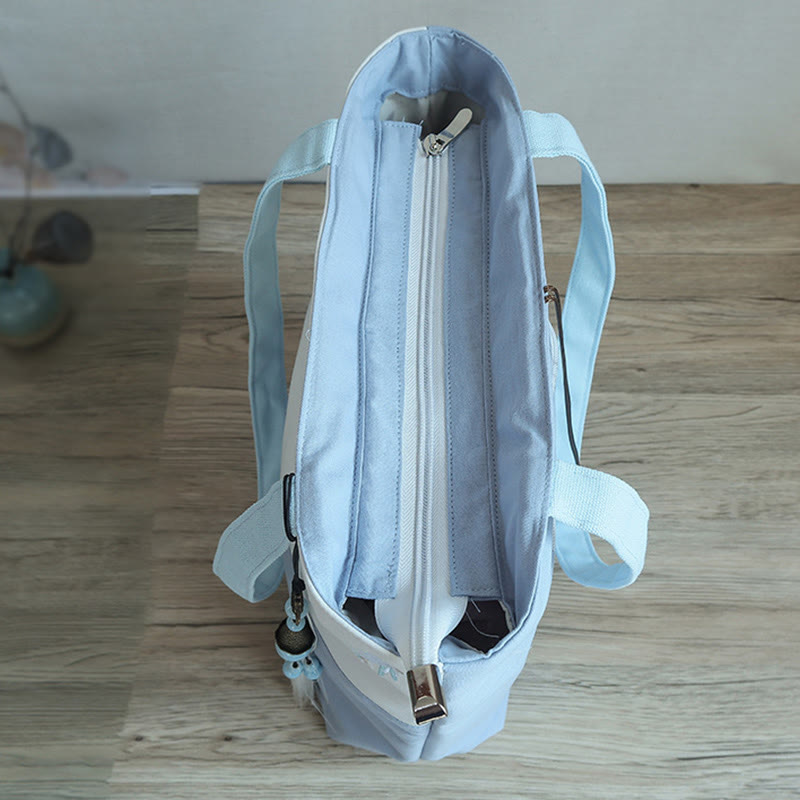 Buddha Stones Pear Flower Plum Peach Blossom Bamboo Embroidery Canvas Large Capacity Shoulder Bag Tote Bag - image 10