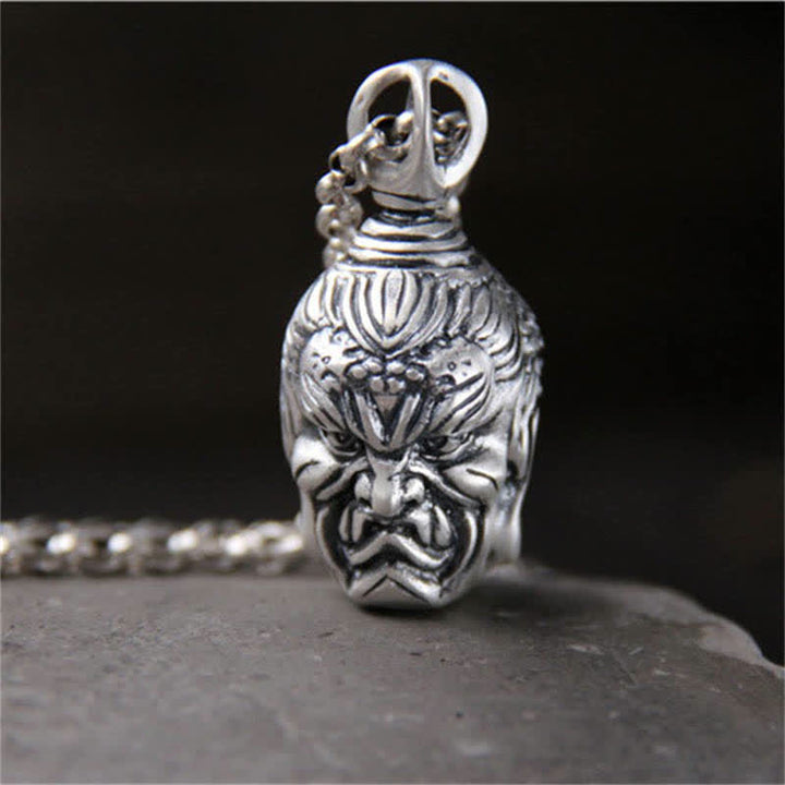 Buddha Stones 999 Sterling Silver Buddha Demon Serenity Necklace Pendant - image 3