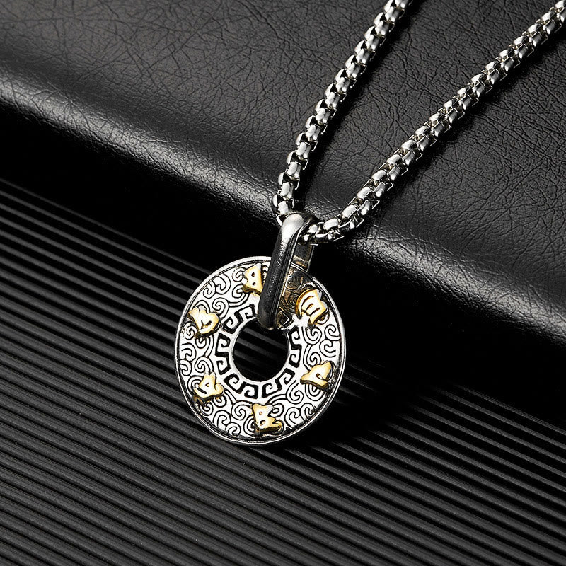 Buddha Stones Tibetan Om Mani Padme Hum Peace Buckle Creativity Necklace Pendant - image 2