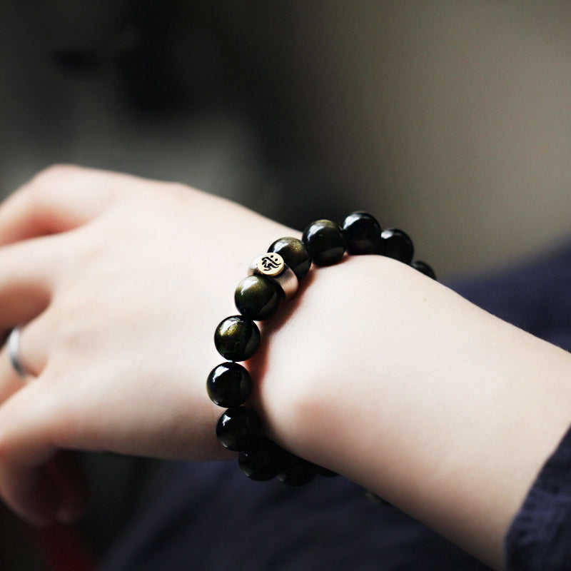 Buddha Stones Chinese Zodiac Natal Buddha Obsidian Purification Bracelet - image 6