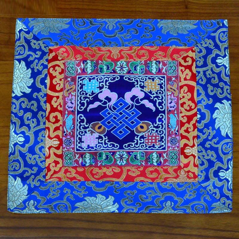 Prayer Altar Mat Meditation Strength Endless Knot Vajra Man-Bcu Kalachakra Auspicious Symbols - The Knot of Eternity - Blue - image 12