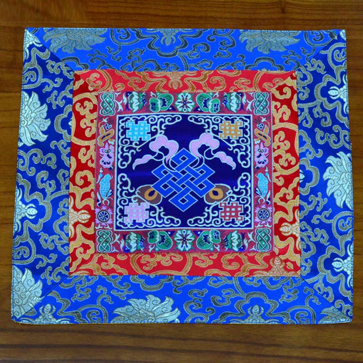 Prayer Altar Mat Meditation Strength Endless Knot Vajra Man-Bcu Kalachakra Auspicious Symbols - The Knot of Eternity - Blue - image 12
