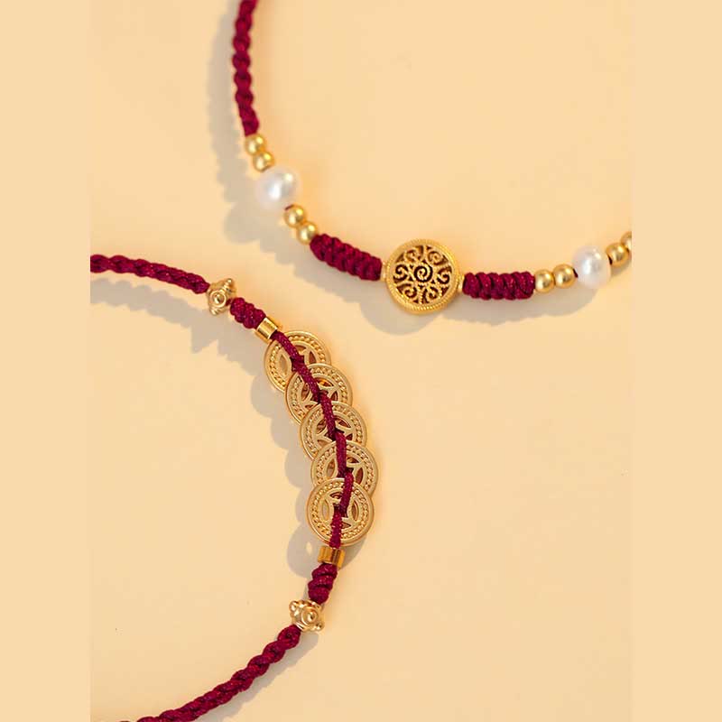 Buddha Stones Copper Coin Fortune Tree Luck Strength Braided Bracelet - image 17